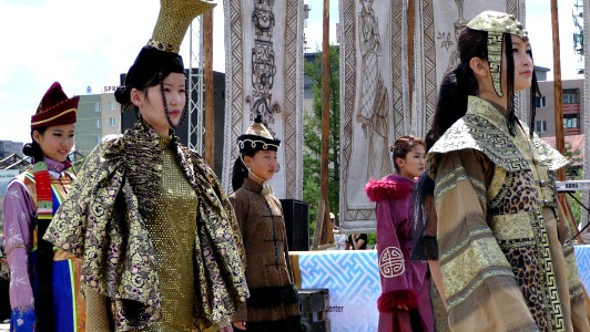 Mongolian Women In Deels